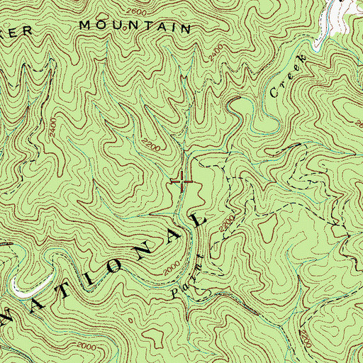 Topographic Map of Paint Creek Trail, TN