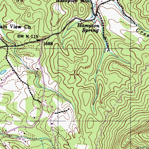 Topographic Map of Doctors Ridge, TN