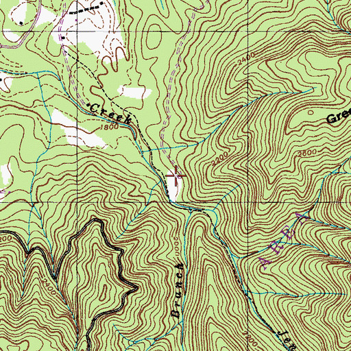 Topographic Map of Old Forge Recreation Area, TN