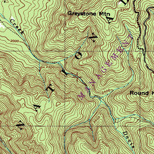 Topographic Map of David Creek Trail, TN