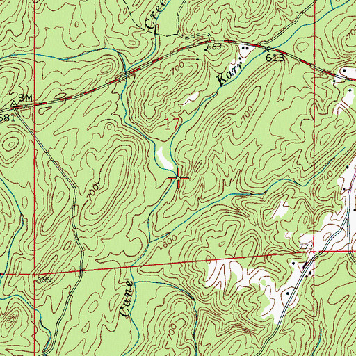 Topographic Map of Karr Branch, AL