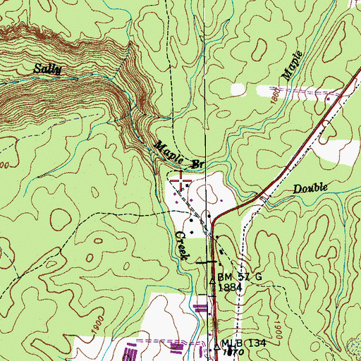 Topographic Map of Patrick Cemetery, TN