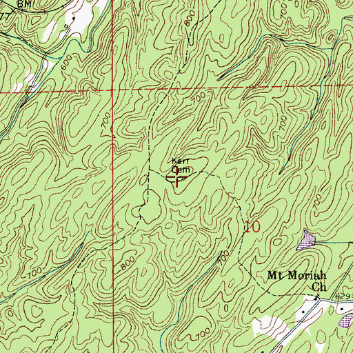 Topographic Map of Karr Cemetery, AL