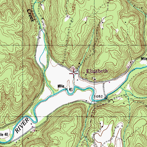 Topographic Map of Elizabeth Church, TN