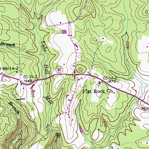 Topographic Map of Flat Rock, TN