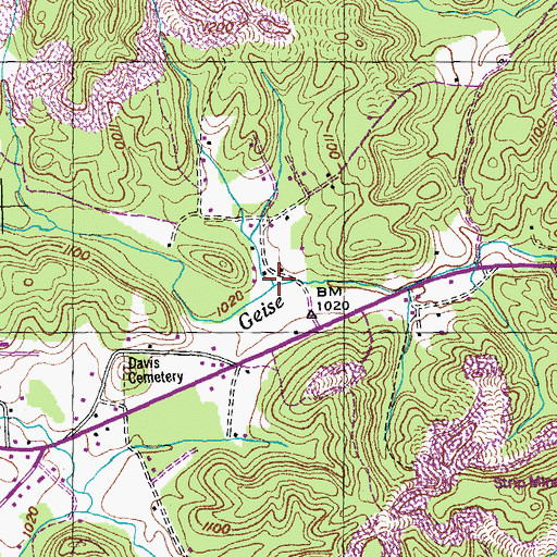 Topographic Map of Walls Hollow, TN