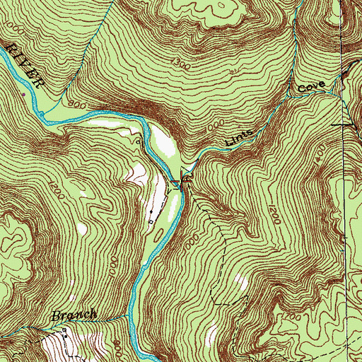 Topographic Map of Lints Cove branch, TN