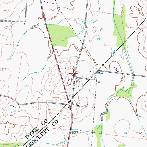 Topographic Map of Bowen Chapel, TN