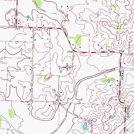 Topographic Map of Marlow Cemetery, TN