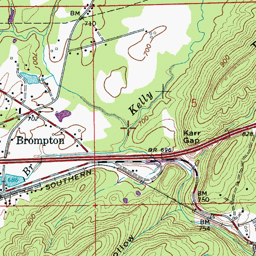 Topographic Map of Kerr Branch, AL
