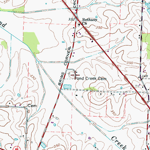 Topographic Map of Pond Church, TN