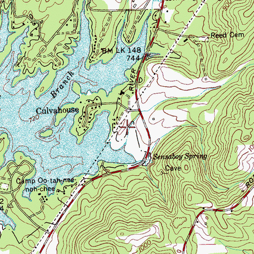 Topographic Map of Big Springs Access Area, TN