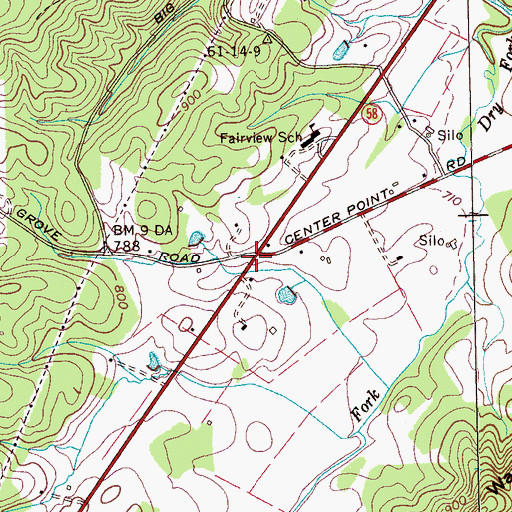 Topographic Map of Fairview, TN
