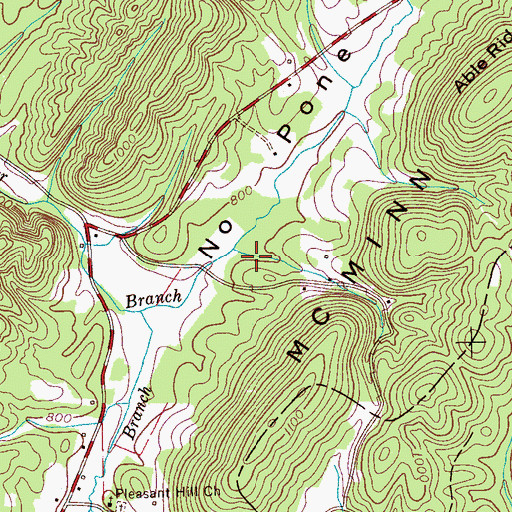 Topographic Map of Harmon Hollow, TN