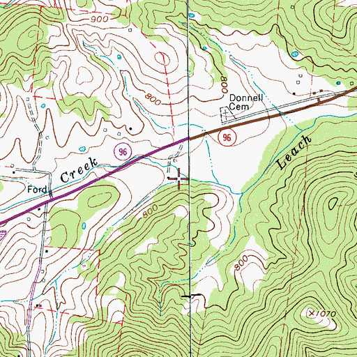 Topographic Map of Bains Hollow, TN