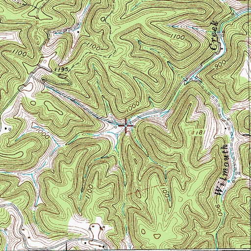 Topographic Map of Higgins Hollow, TN