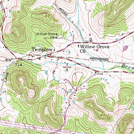 Topographic Map of Snake Hollow, TN
