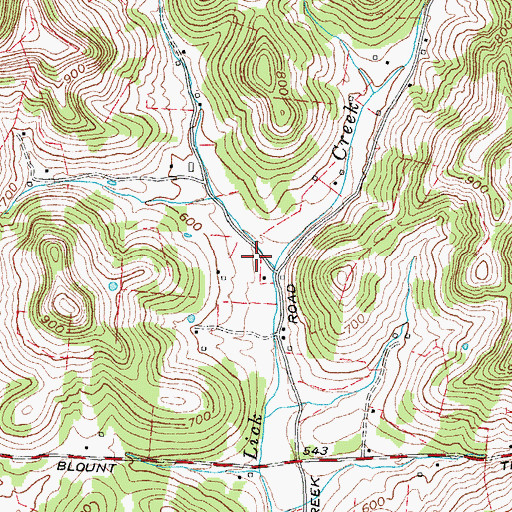 Topographic Map of Suggs Hollow, TN