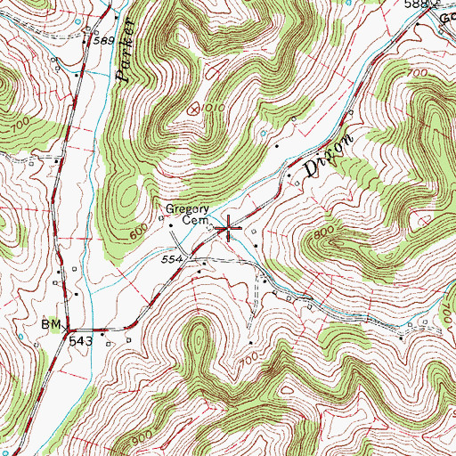 Topographic Map of Cornwell Hollow, TN
