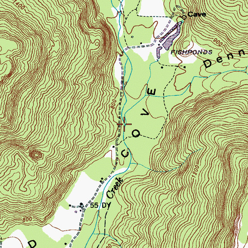 Topographic Map of Denny Cove Branch, TN