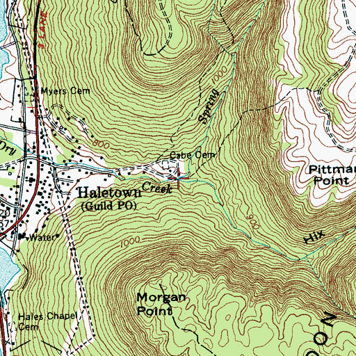 Topographic Map of Hix Hollow Branch, TN