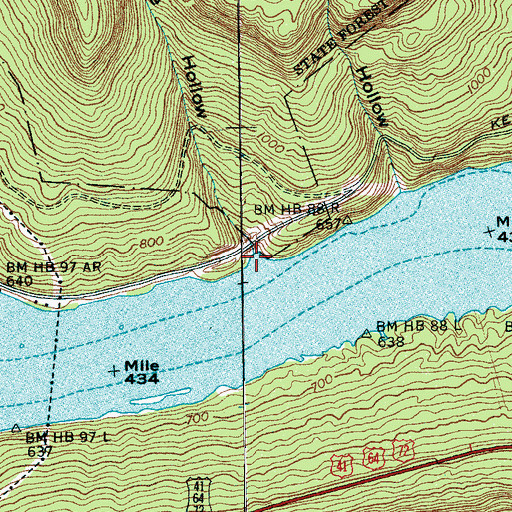 Topographic Map of Moore Hollow Creek, TN
