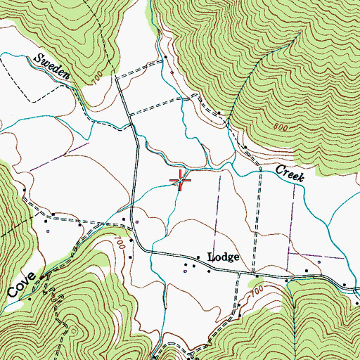 Topographic Map of Straight Cove Branch, TN