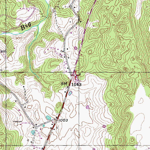 Topographic Map of Howard Chapel, TN