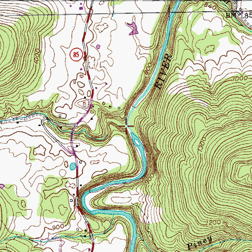 Topographic Map of Medlock Branch, TN
