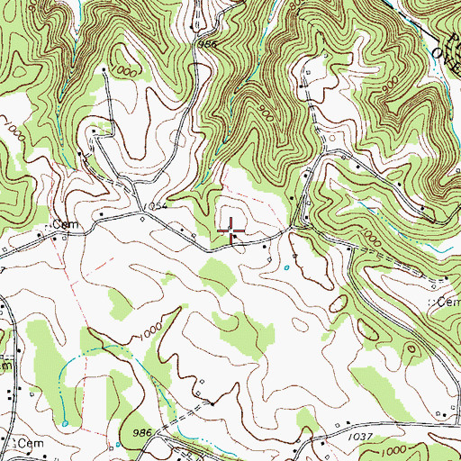 Topographic Map of Mohawk Ridge, TN