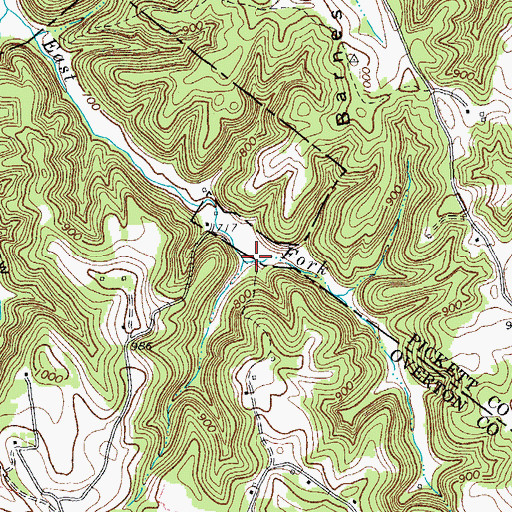Topographic Map of Onvy Hollow, TN