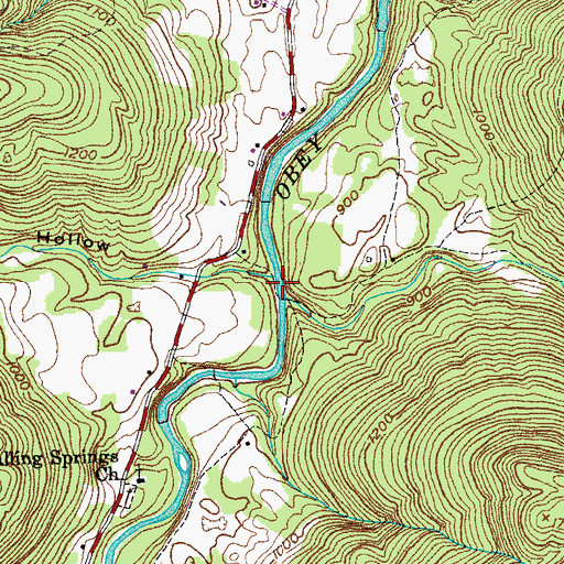Topographic Map of Soloman Branch, TN