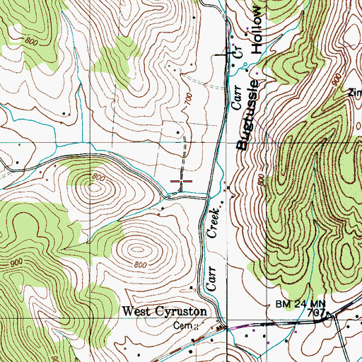 Topographic Map of Robertson Hollow, TN