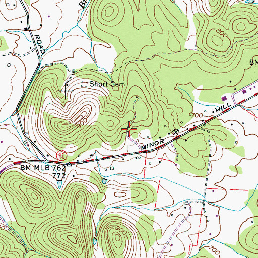 Topographic Map of Cobb Subdivision, TN