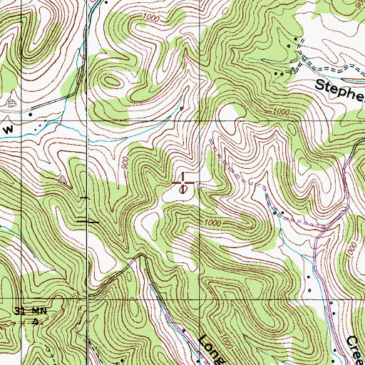 Topographic Map of Diana Ridge, TN