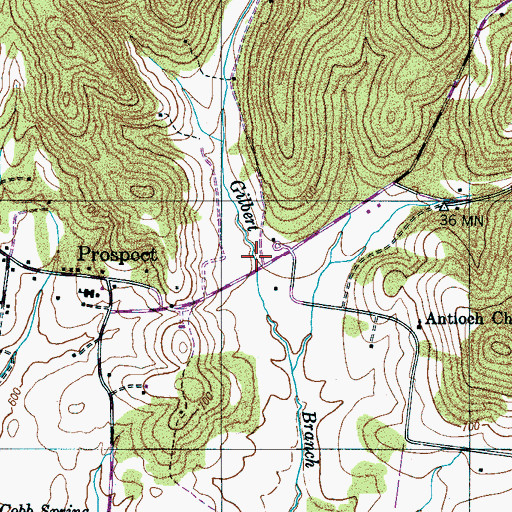Topographic Map of James Hollow, TN