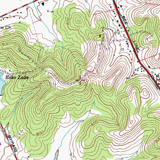 Topographic Map of Kings Mountain, TN