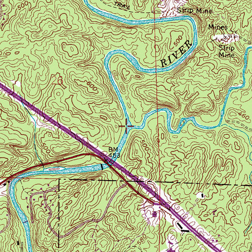 Topographic Map of Little Cahaba River, AL