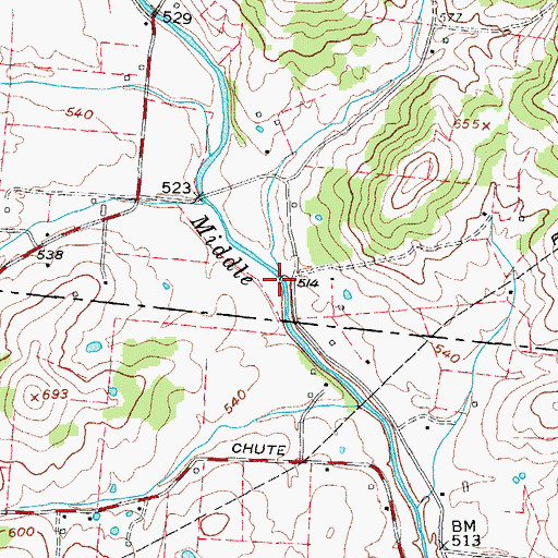 Topographic Map of Holder Branch, TN
