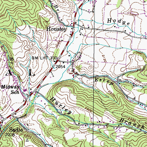 Topographic Map of Estep Hollow, TN