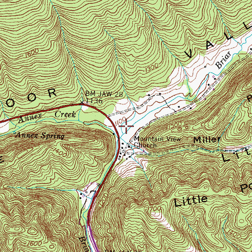 Topographic Map of Briar Hollow, TN