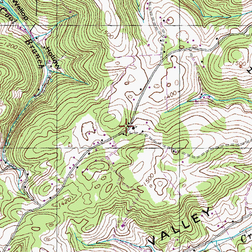 Topographic Map of Elm Springs, TN