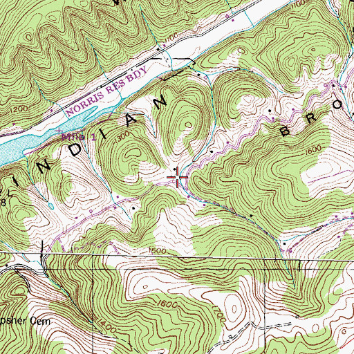 Topographic Map of Hensley Hollow, TN