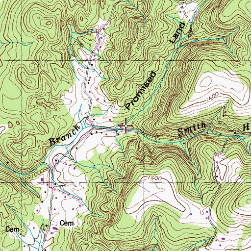 Topographic Map of Smith Hollow, TN