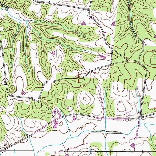 Topographic Map of Robertson Ridge, TN