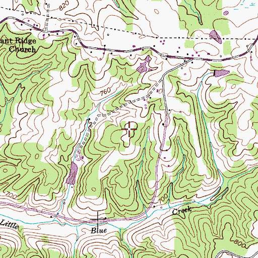 Topographic Map of Slaughter Hill, TN