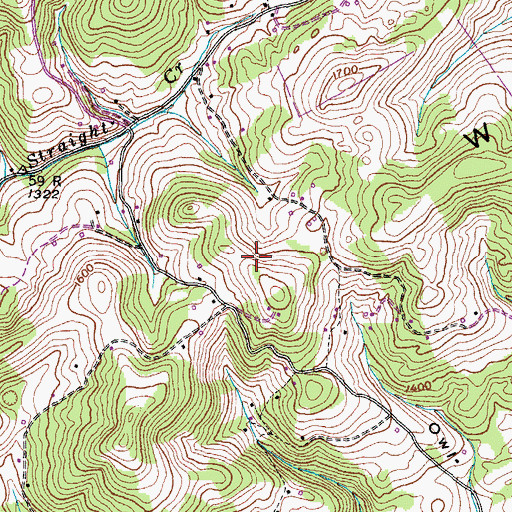 Topographic Map of Cardwell Ridge, TN