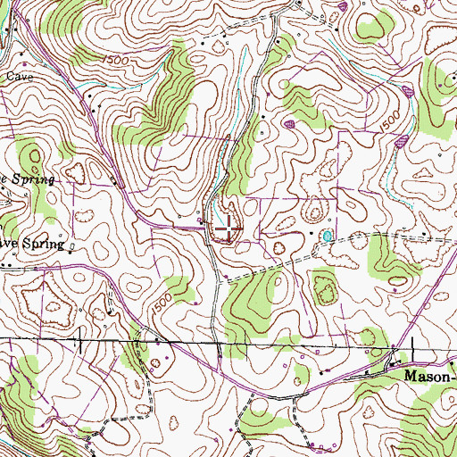 Topographic Map of Grassy Hollow, TN