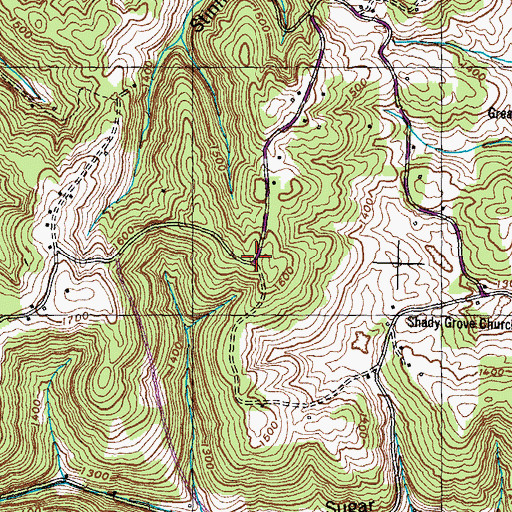 Topographic Map of Smith Ridge, TN
