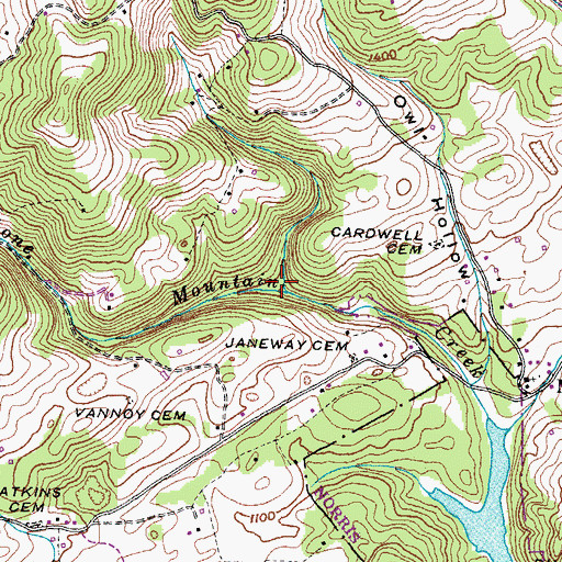 Topographic Map of Vanndy Hollow, TN